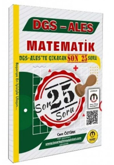 Tasarı DGS ALES Matematik Son 25 Çıkacak Soru Bankası