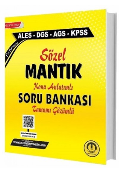 Tasarı Yayınları ALES DGS KPSS MEB-AGS Sözel Mantık Konu Anlatımlı Soru Bankası Çözümlü