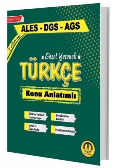 Tasarı Yayınları Ales Dgs Meb-Ags Sözel Yetenek Türkçe Konu Anlatımlı