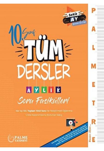 Palmetre 10. Sınıf  Tüm Dersler Aylık Çalışma Fasikülleri