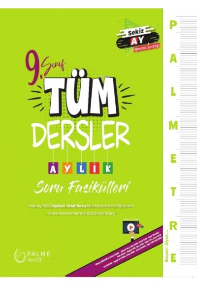 Palmetre 9. Sınıf Tüm Dersler Aylık Çalışma Fasikülleri