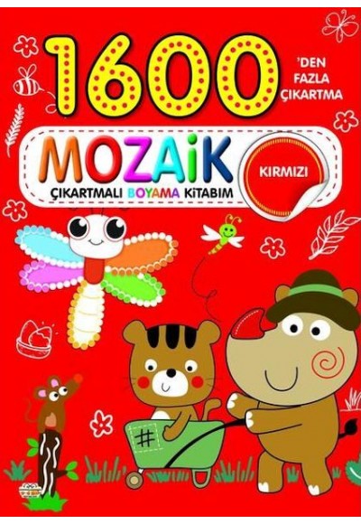 1600 Mozaik Çıkartmalı Boyama Kitabım Kırmızı