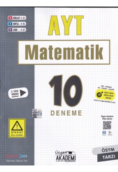 Üçgen Akademi AYT Matematik 10 lu Deneme Sınavı