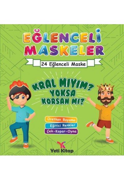 Eğlenceli maskeler kral mıyım yoksa korsan mı?