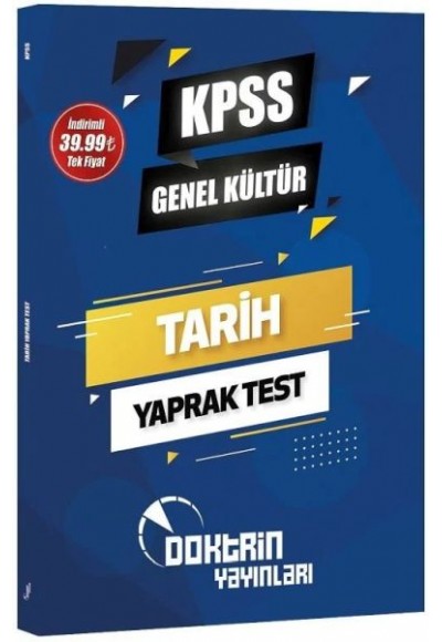 Doktrin Yayınları 2023 KPSS Genel Kültür Tarih Yaprak Test