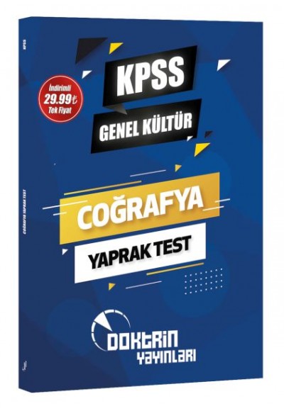 Doktrin Yayınları 2023 KPSS Genel Kültür Coğrafya Yaprak Test