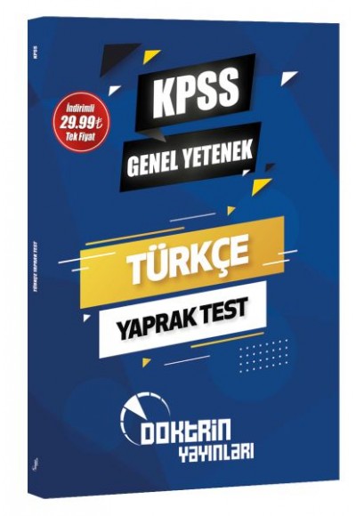 Doktrin Yayınları 2023 KPSS Genel Yetenek Türkçe Yaprak Test