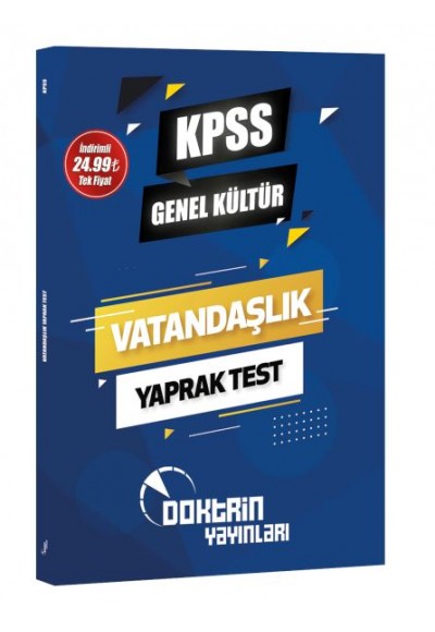 Doktrin Yayınları 2023 KPSS Genel Kültür Vatandaşlık Yaprak Test