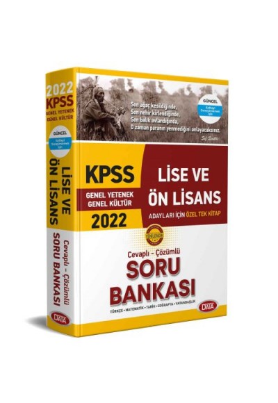 Data 2022 KPSS Lise ve Ön Lisans Cevaplı - Çözümlü Soru Bankası