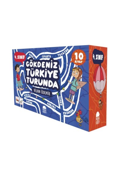 Gökdeniz Türkiye Turunda 4. Sınıf Seti - (10 Kitap)