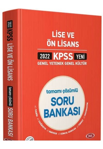 Data 2022 KPSS Genel Yetenek Genel Kültür Lise ve Ön Lisans Tamamı Çözümlü Soru Bankası