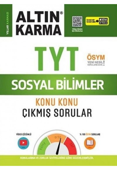 Altın Karma 2023 TYT Sosyal Bilimler Konu Konu Çıkmış Sorular (Kolay-Orta-Zor)