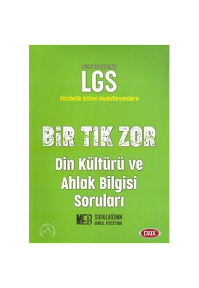 Data 8. Sınıf LGS Bir Tık Zor Din Kültürü ve Ahlak Bilgisi Soruları