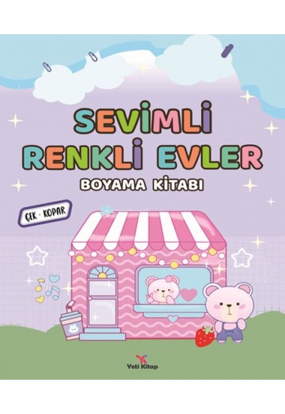Sevimli Renkli Evler Boyama Kitabı
