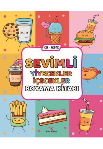 Sevimli Yiyecekler İçecekler Boyama Kitabı