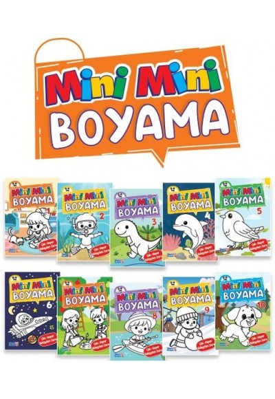 Mini Mini Boyama Kitabı Büyük Boy (10 Çeşit - 50 Kitap)
