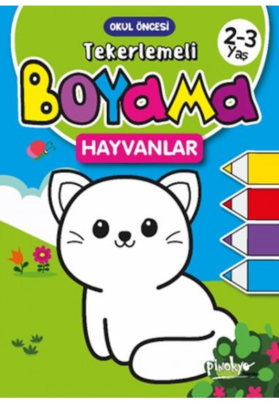 Tekerlemeli Boyama Hayvanlar 2-3 Yaş