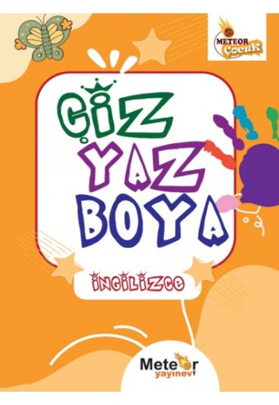 Çiz Yaz Boya İngilizce Boyama Kitabı