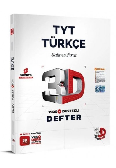 3D Yayınları TYT Türkçe Video Destekli Defter