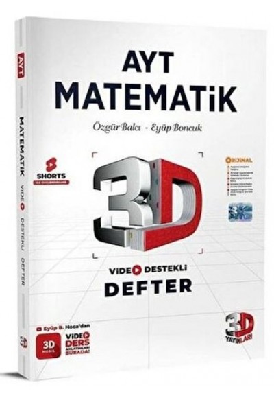 3D Yayınları AYT Matematik Video Destekli Defter