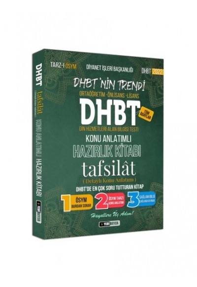YediBeyza 2022 Dhbt Tafsilât Konu Anlatımlı Hazırlık Kitabı