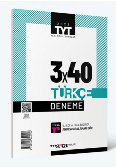 Marka Yayınları 2022 TYT Türkçe 3×40 Deneme