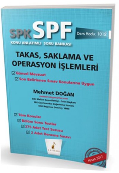 SPK-SPF Takas, Saklama ve Operasyon İşlemleri Konu Anlatımlı Soru Bankası