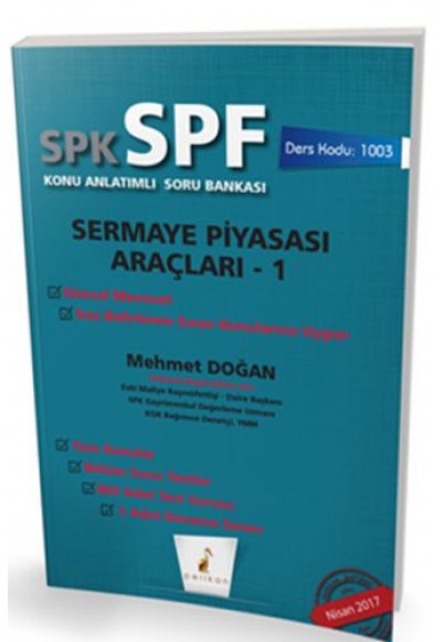 SPK-SPF Sermaye Piyasası Araçları 1 Konu Anlatımlı Soru Bankası