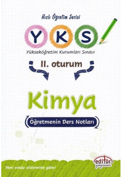 Editör YKS Kimya 2. Oturum Öğretmenin Ders Notları