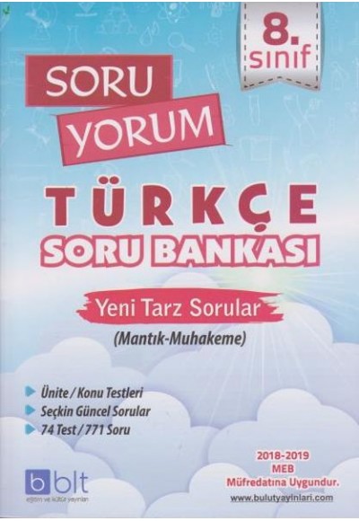 Bulut 8. Sınıf Soru Yorum Türkçe Soru Bankası