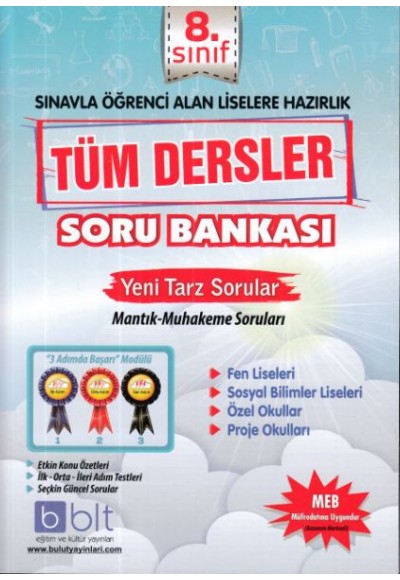 Bulut 8.Sınıf Tüm Dersler Soru Bankası Mantık-Muhakeme Soruları (Yeni)