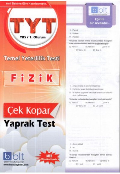 Bulut TYT Fizik Yaprak Test 1. Oturum  (Yeni)