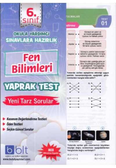 Bulut 6.Sınıf Fen Bilimleri Yaprak Test (Yeni)