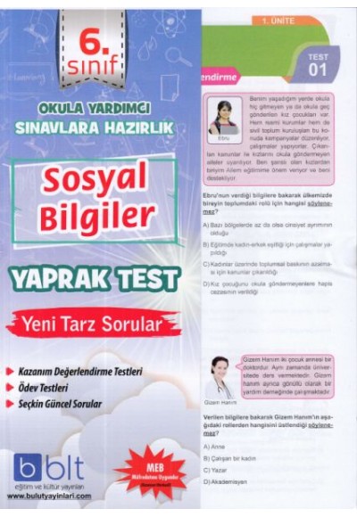 Bulut 6.Sınıf Sosyal Yaprak Test (Yeni)