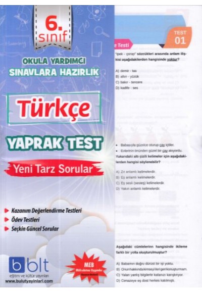 Bulut 6.Sınıf Türkçe Yaprak Test (Yeni)