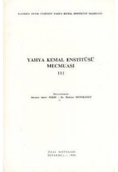 Yahya Kemal Enstitüsü Mecmuası 3. Cilt