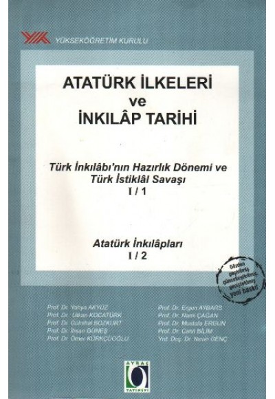 Atatürk İlkeleri ve İnkılap Tarihi  Türk İnkılabı'nın Hazırlık Dönemi ve Türk İstiklal Savaşı I/