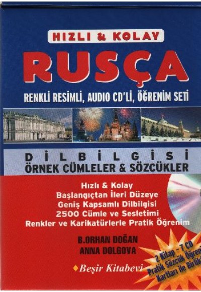 Hızlı-Kolay Rusça Öğrenim Seti (2 Kitap+3 CD Pratik Öğrenim Kartları ile Birlikte)