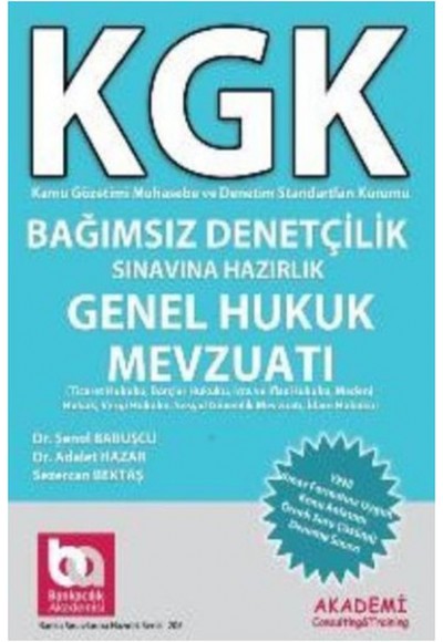 KGK Bağımsız Denetçilik Sınavına Hazırlık Genel Hukuk Mevzuatı
