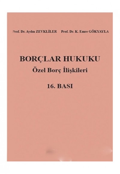 Borçlar Hukuku - Özel Borç İlişkileri