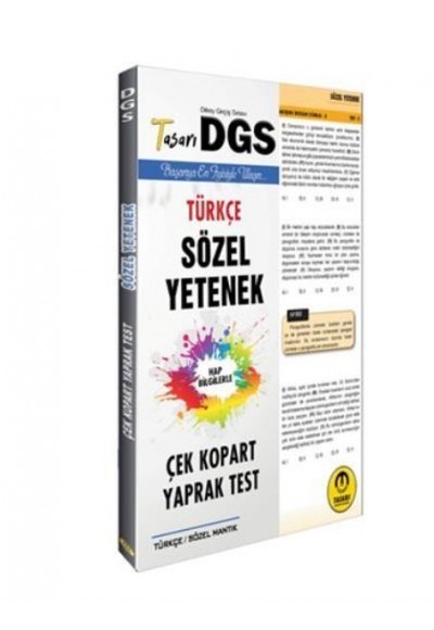Tasarı 2020 DGS Türkçe Sözel Yetenek Çek Kopart Yaprak Test