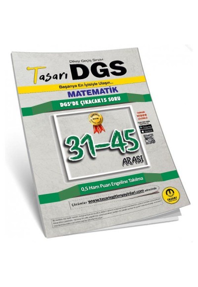 Tasarı DGS Matematik 31-45 Arası Çözümlü Soru Kitapçığı (Yeni)
